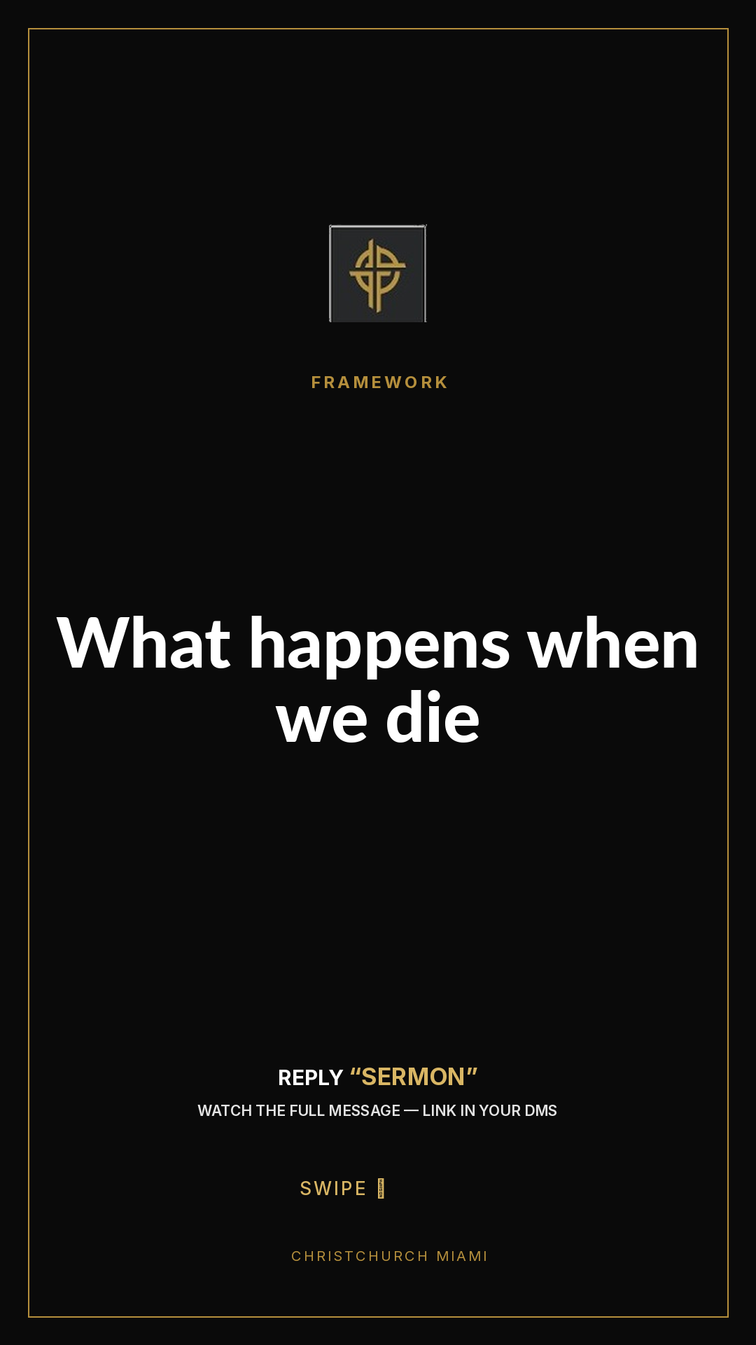 Framework (5-slide story sequence) — slide 1