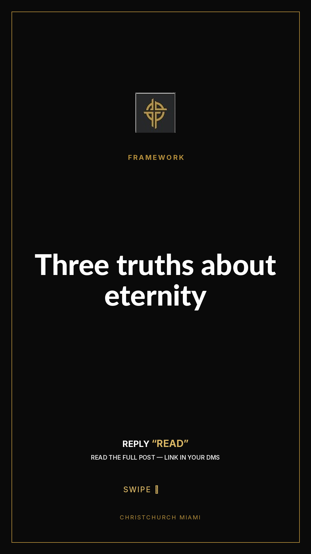 Framework (5-slide story sequence) — slide 1