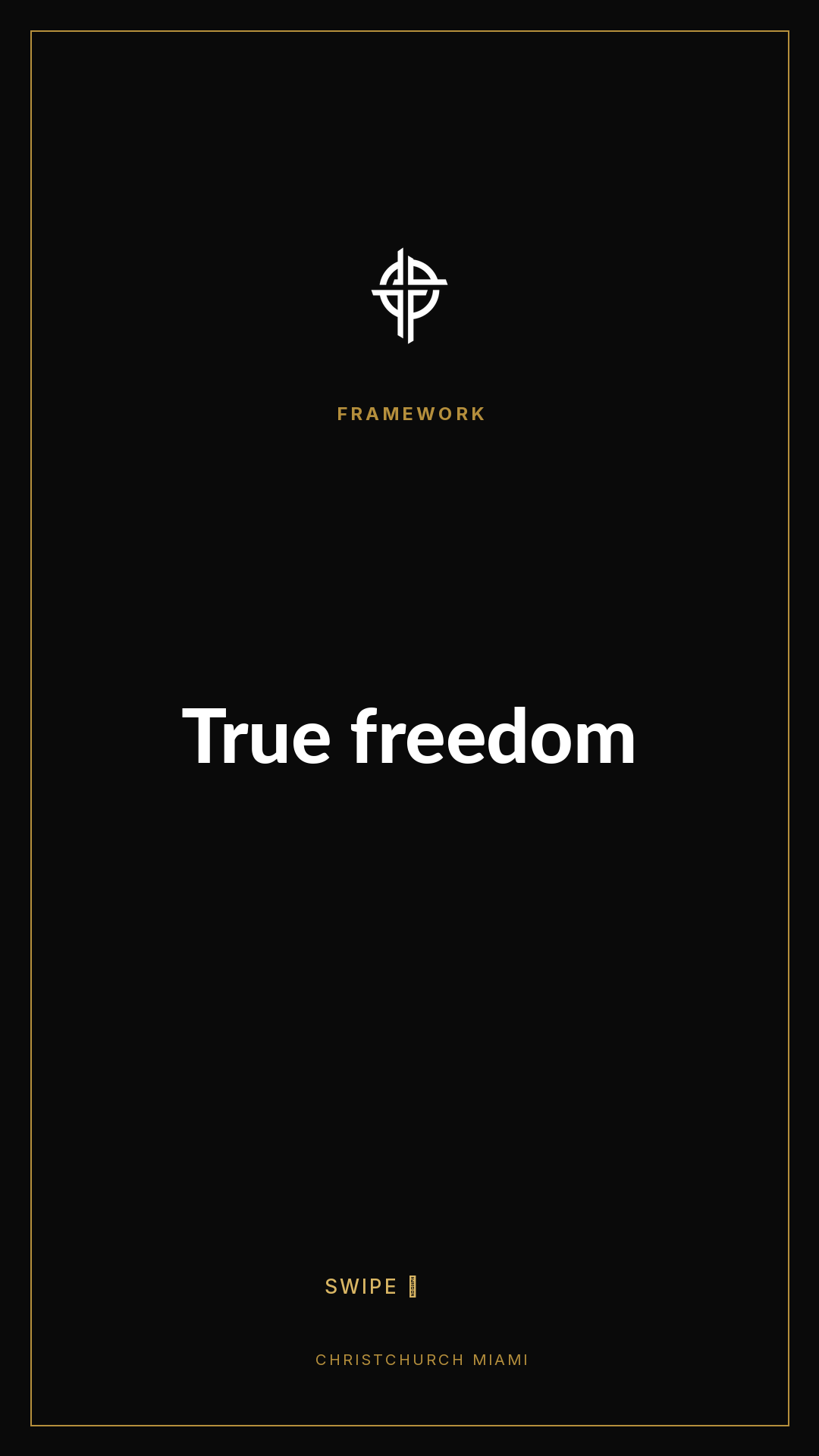 Framework (5-slide story sequence) — slide 1