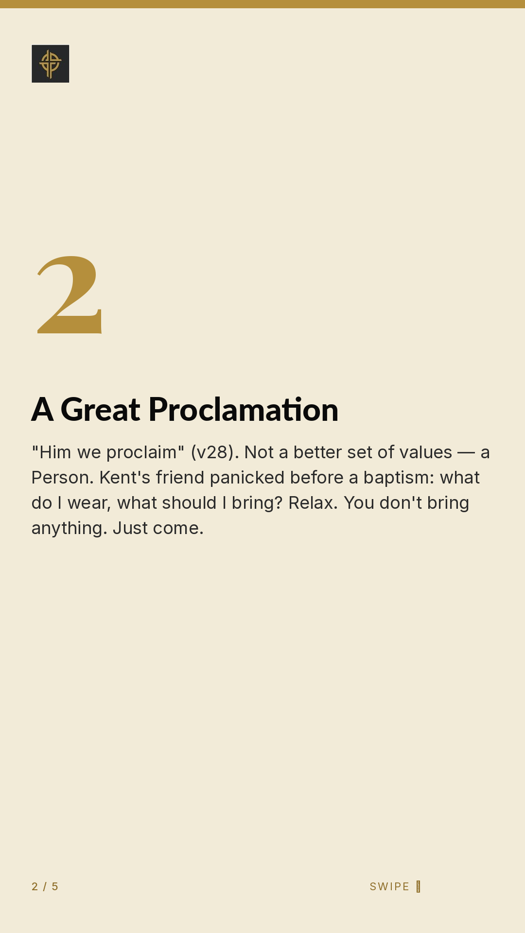 Framework (5-slide story sequence) — slide 3