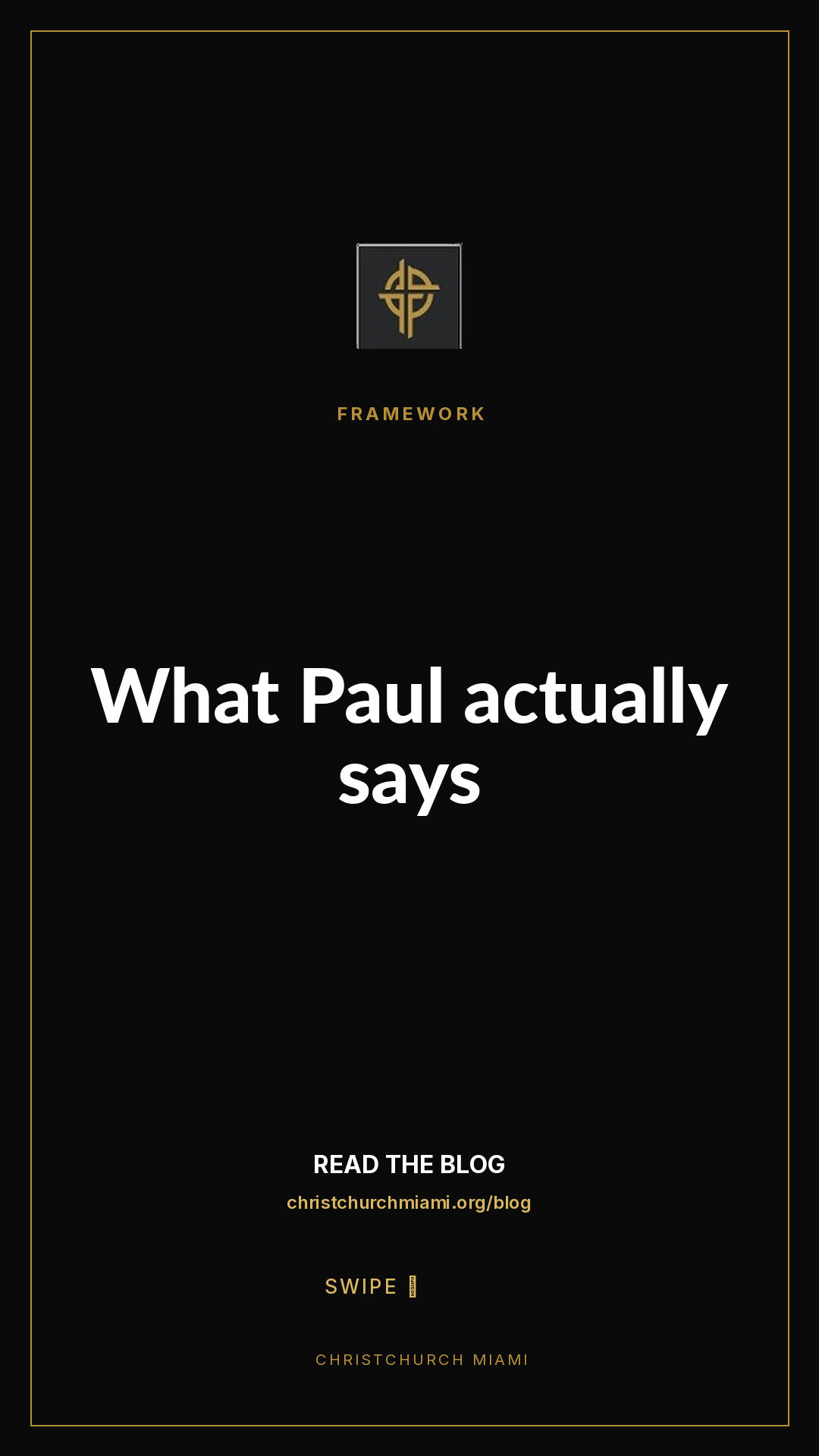 Framework (5-slide story sequence) — slide 1