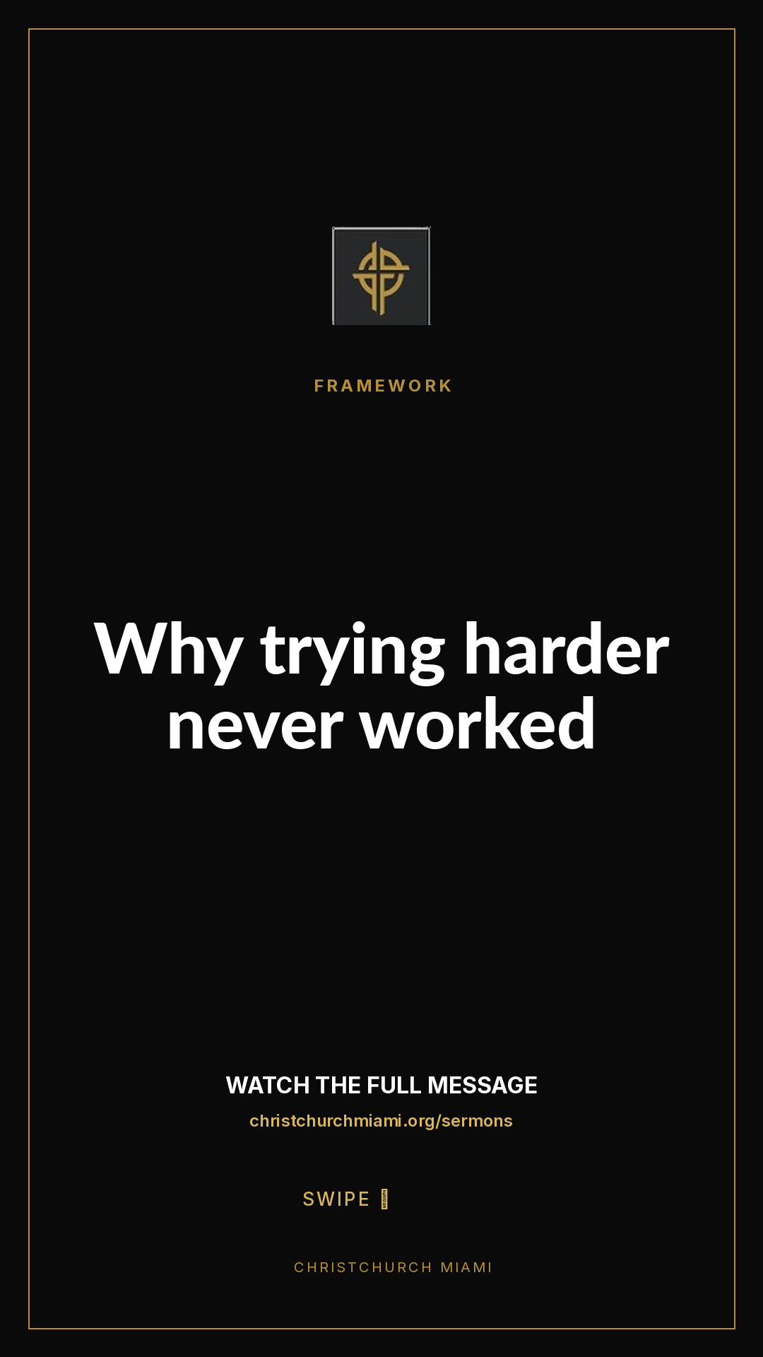 Framework (5-slide story sequence) — slide 1