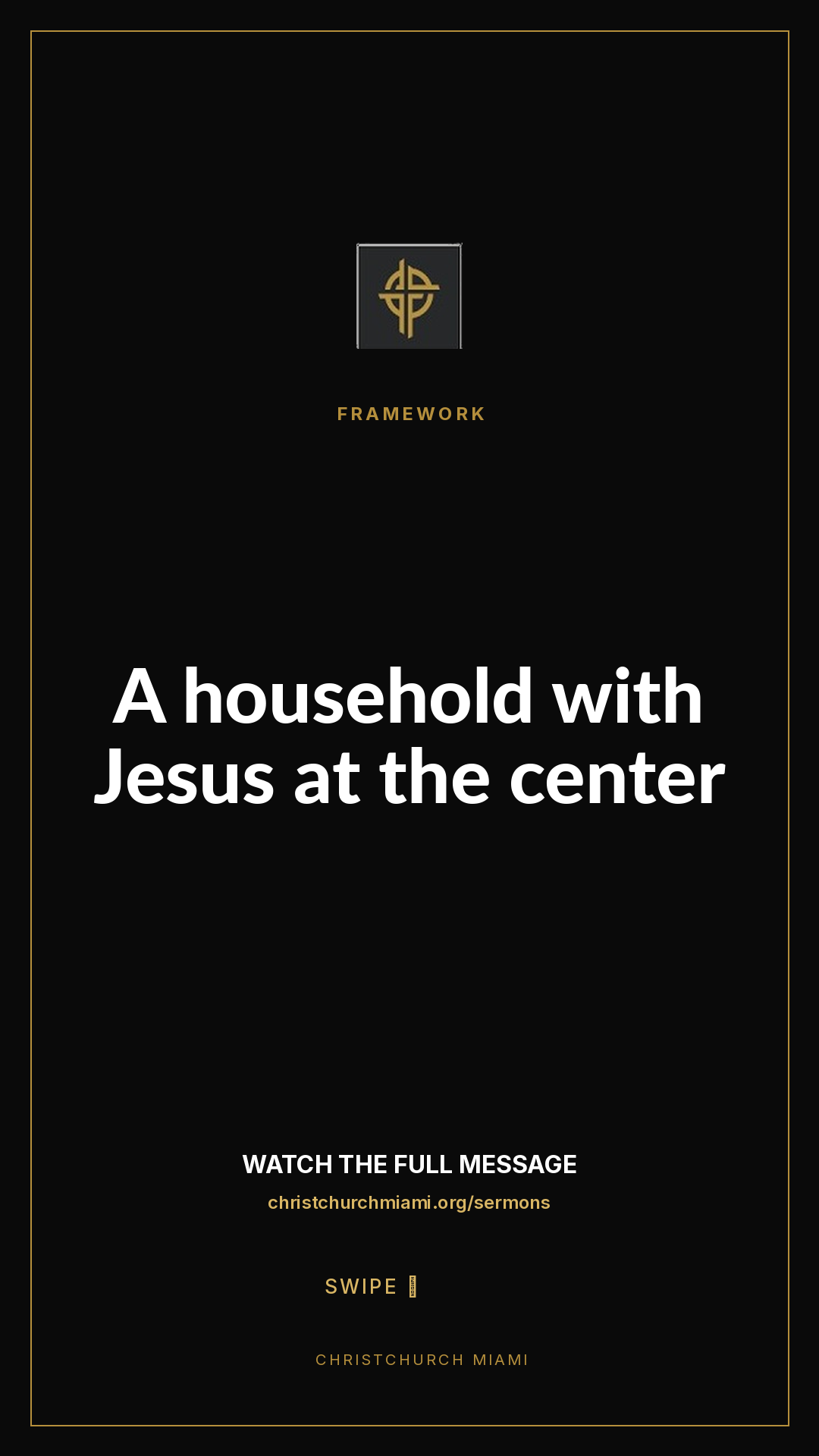 Framework (5-slide story sequence) — slide 1
