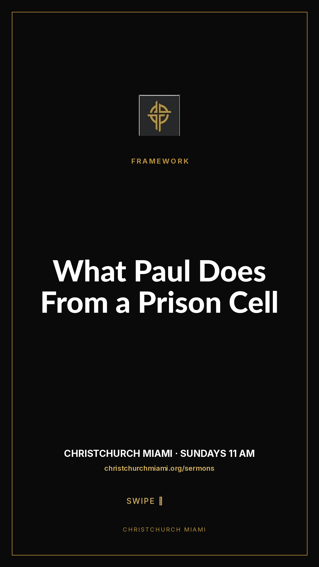 Framework (5-slide story sequence) — slide 1