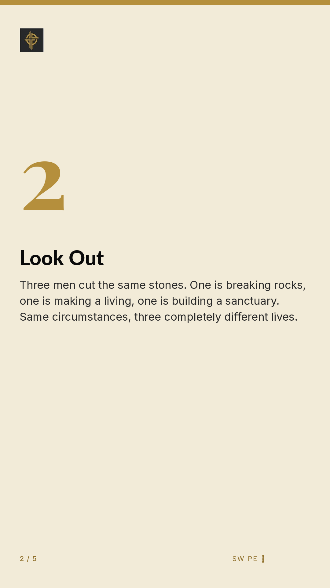 Framework (5-slide story sequence) — slide 3