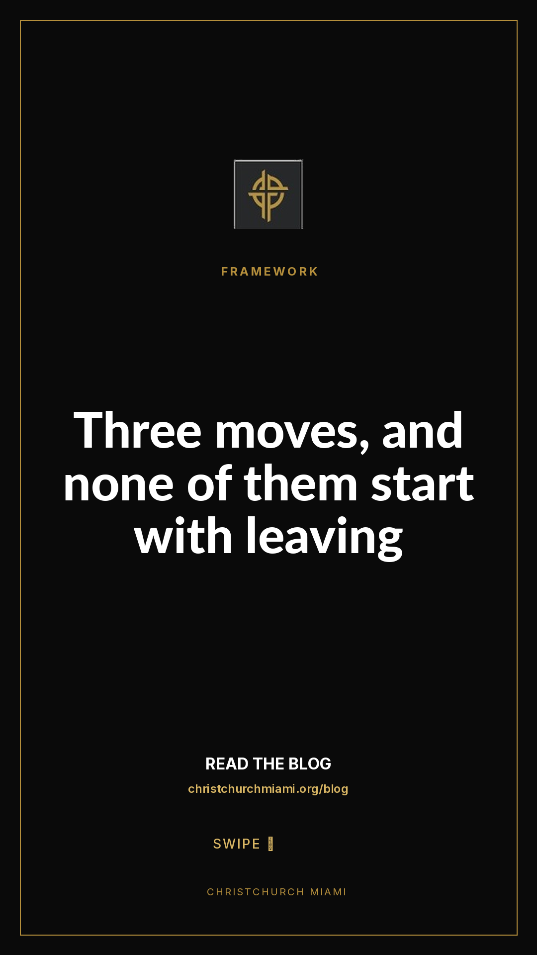 Framework (5-slide story sequence) — slide 1