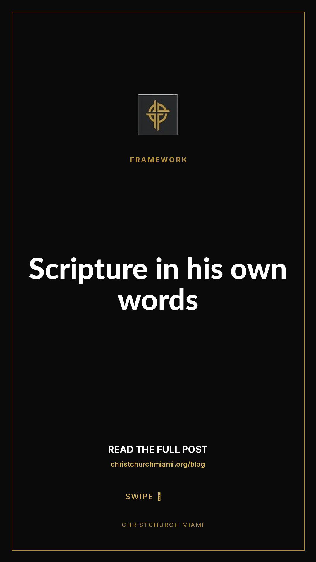 Framework (5-slide story sequence) — slide 1