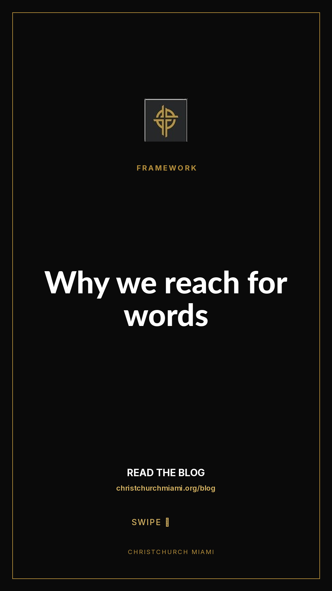 Framework (5-slide story sequence) — slide 1