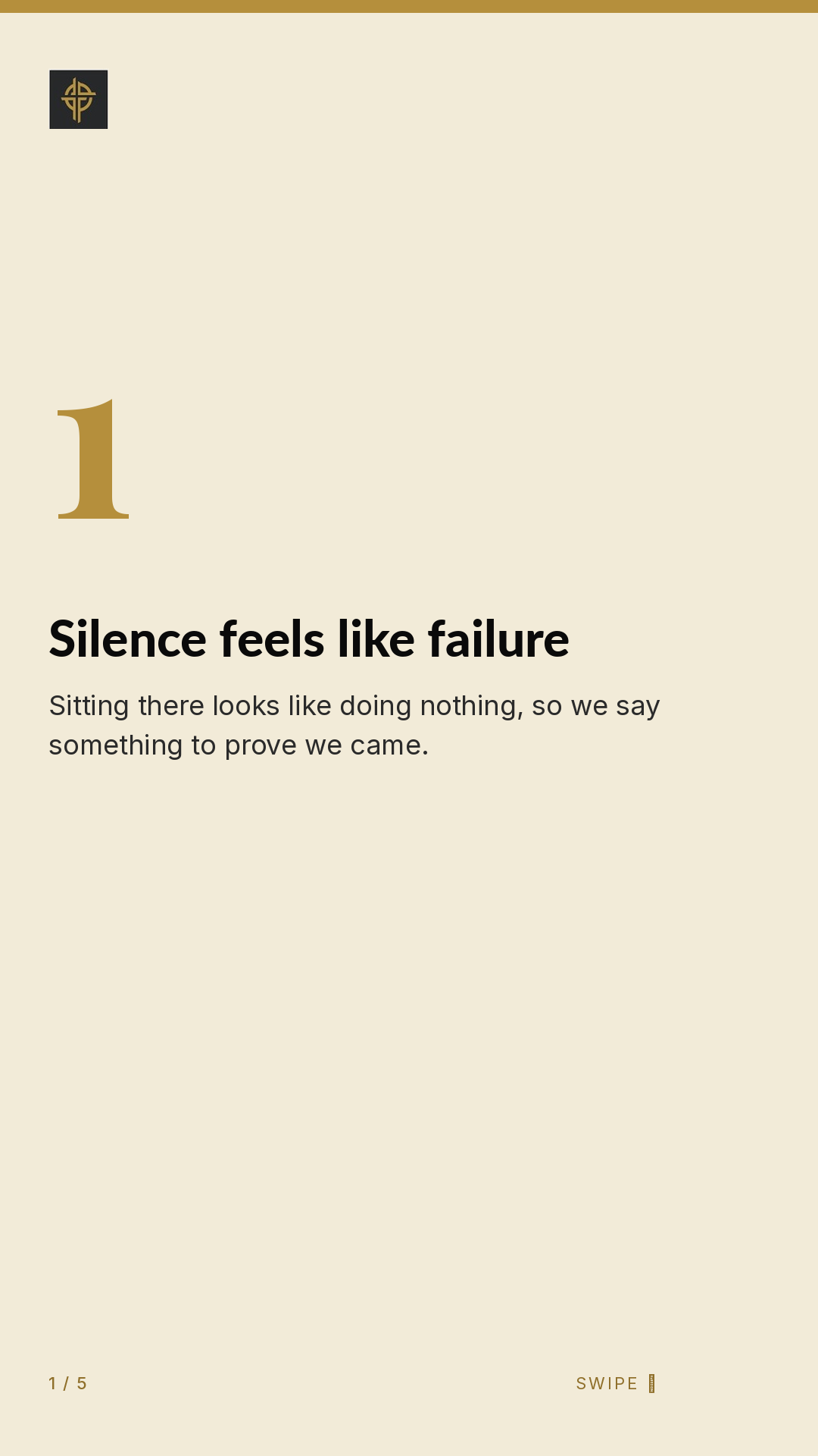 Framework (5-slide story sequence) — slide 2