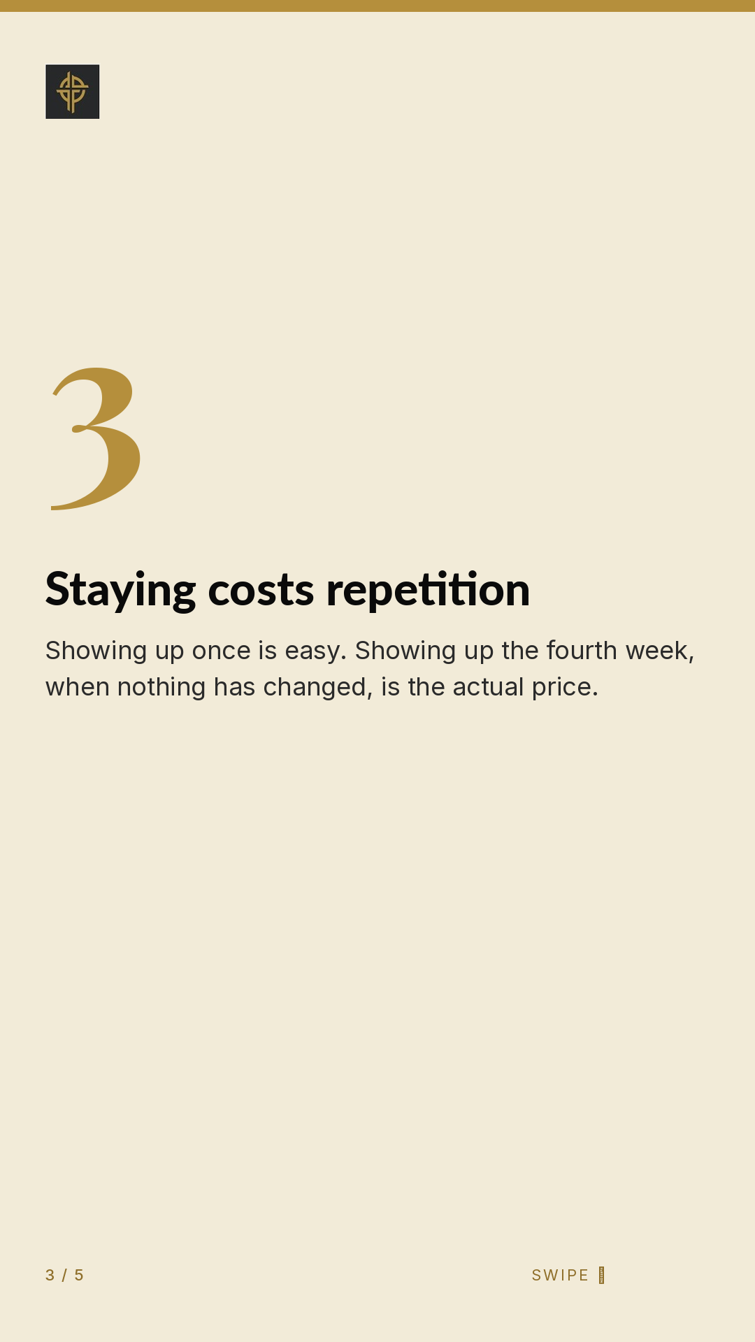 Framework (5-slide story sequence) — slide 4