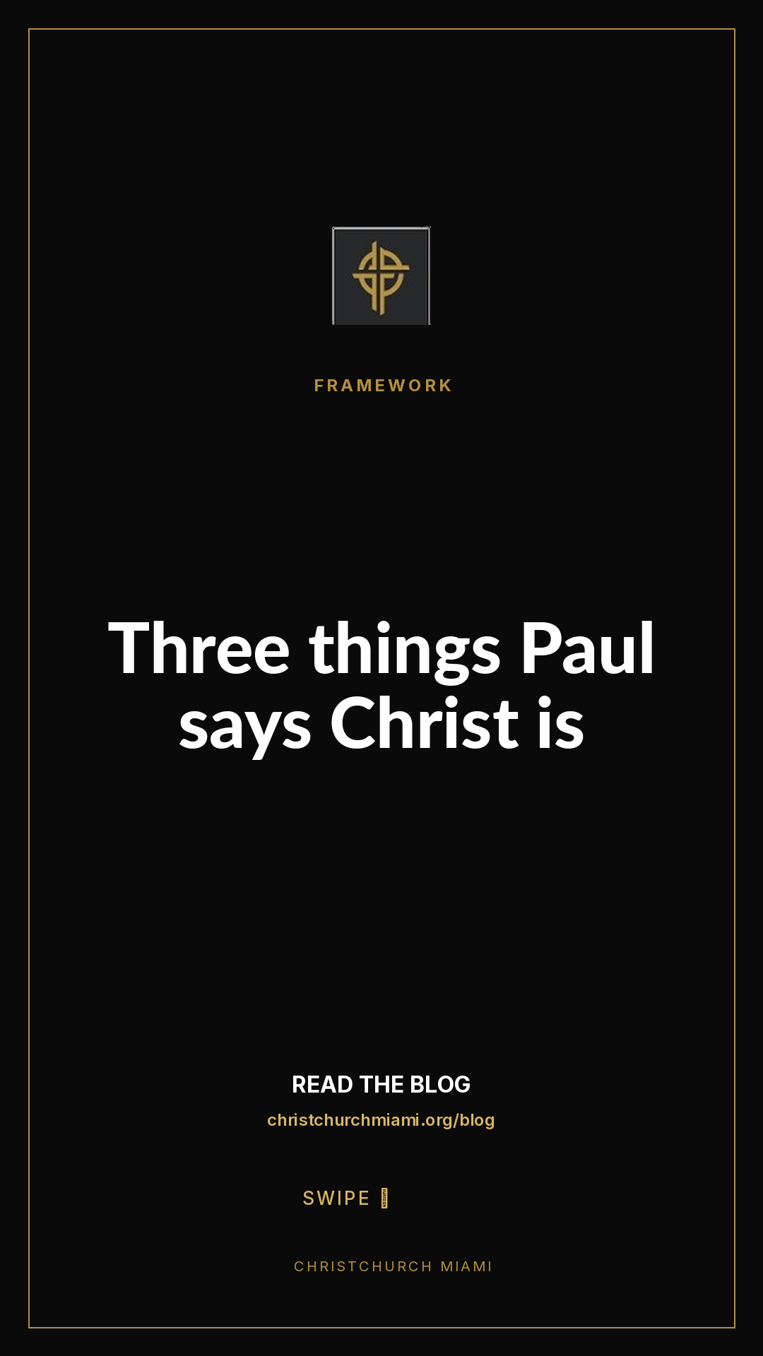 Framework (5-slide story sequence) — slide 1