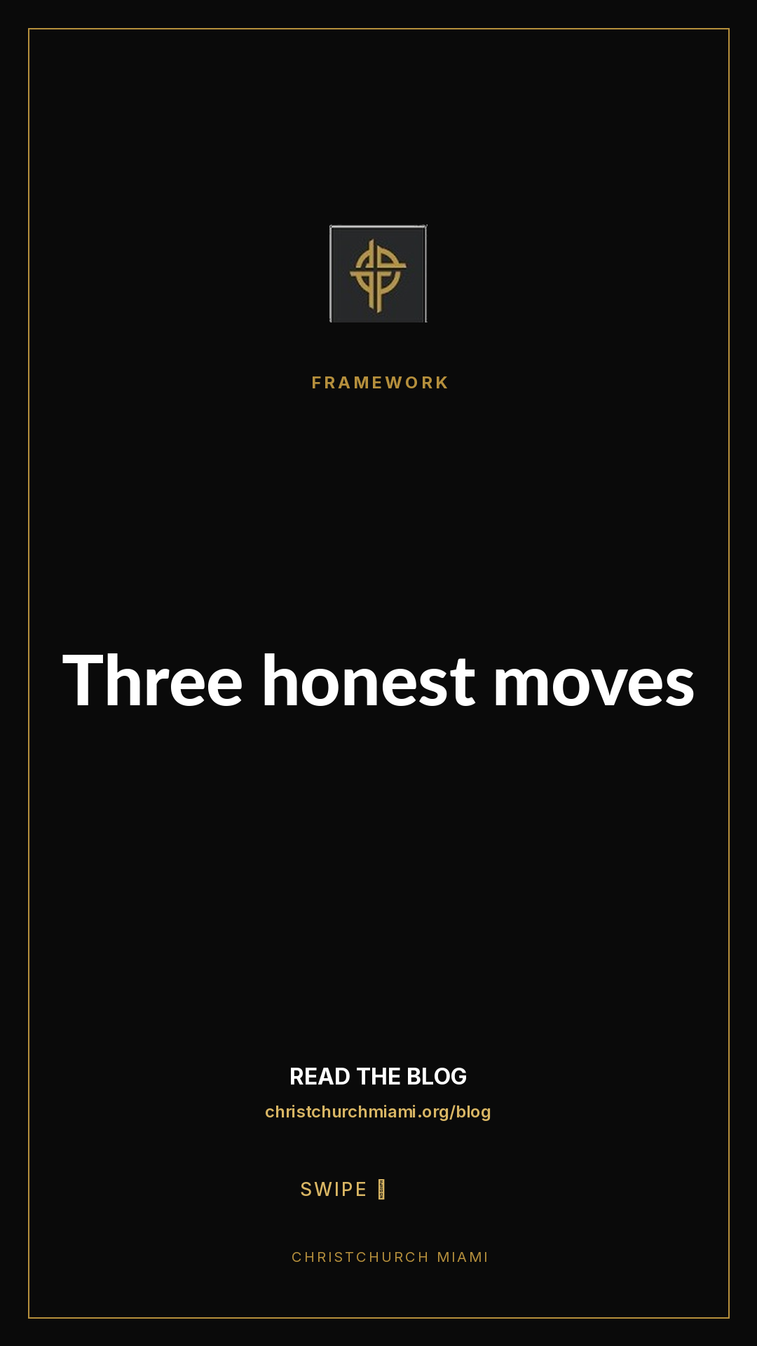 Framework (5-slide story sequence) — slide 1